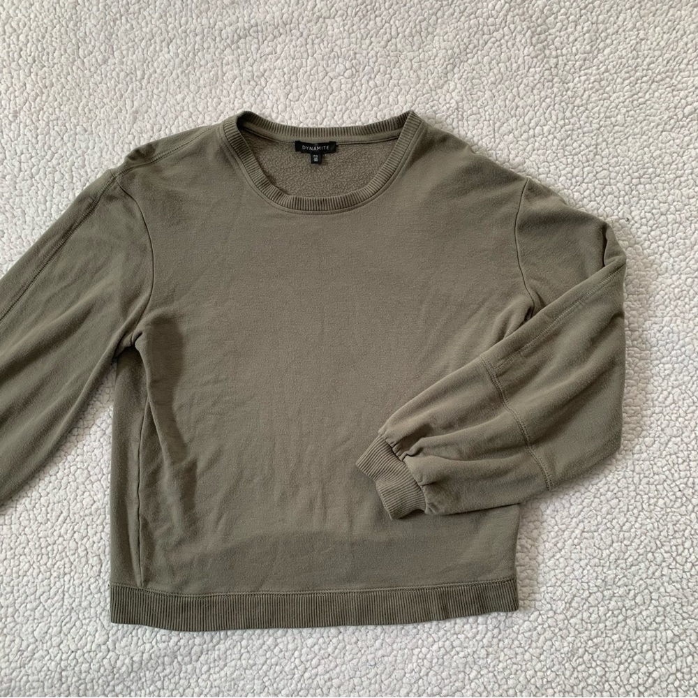 Dynamite Green Crew Neck Sweater